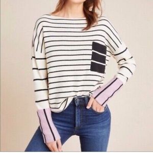 Anthropologie striped colorblock long sleeve sweater
